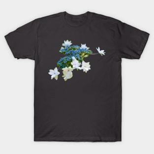 Blue and white Mophead Hydrangea T-Shirt